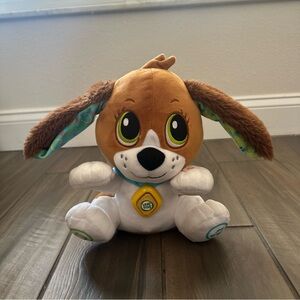 Adorable Brown and White Plush Puppy Toy